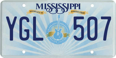 MS license plate YGL507