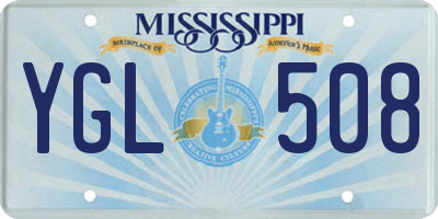MS license plate YGL508
