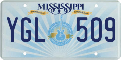 MS license plate YGL509