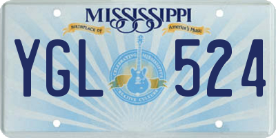 MS license plate YGL524