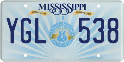 MS license plate YGL538