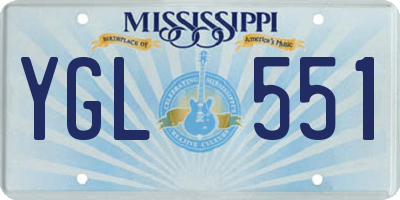 MS license plate YGL551