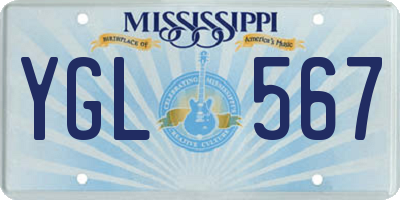 MS license plate YGL567