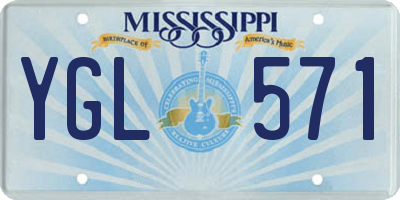 MS license plate YGL571