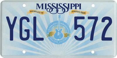 MS license plate YGL572