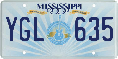 MS license plate YGL635