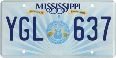 MS license plate YGL637