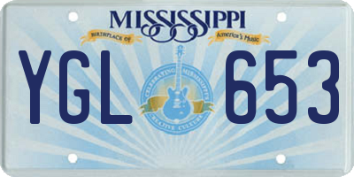 MS license plate YGL653