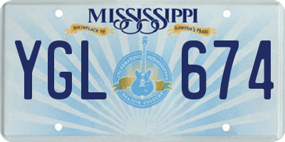 MS license plate YGL674