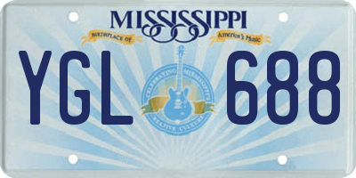 MS license plate YGL688