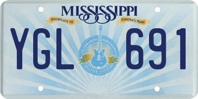 MS license plate YGL691