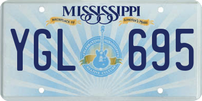 MS license plate YGL695