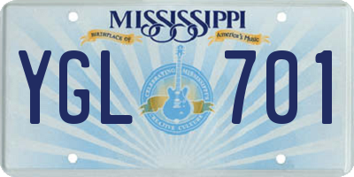 MS license plate YGL701