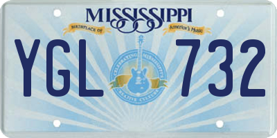 MS license plate YGL732