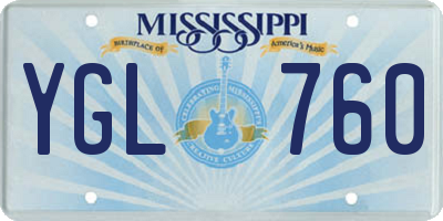 MS license plate YGL760