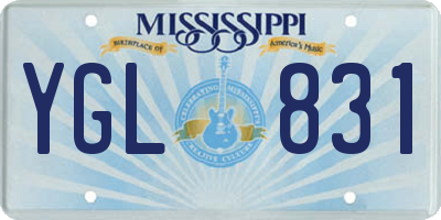 MS license plate YGL831