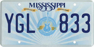 MS license plate YGL833