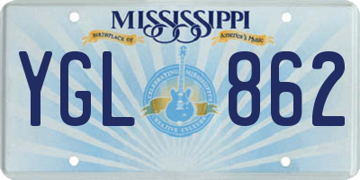 MS license plate YGL862
