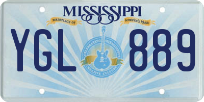 MS license plate YGL889