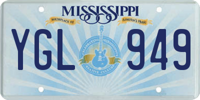 MS license plate YGL949