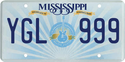 MS license plate YGL999