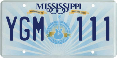 MS license plate YGM111