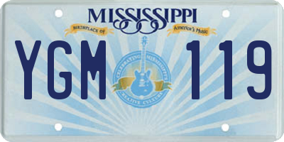 MS license plate YGM119