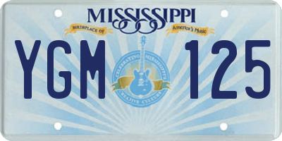 MS license plate YGM125