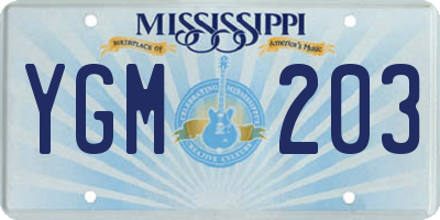 MS license plate YGM203
