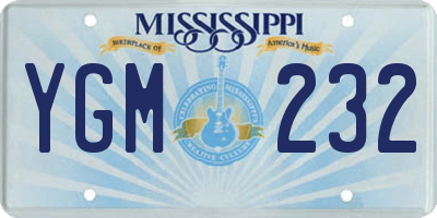 MS license plate YGM232