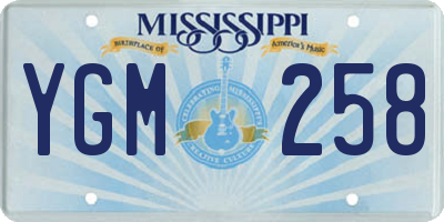 MS license plate YGM258