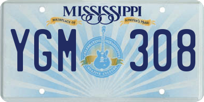 MS license plate YGM308