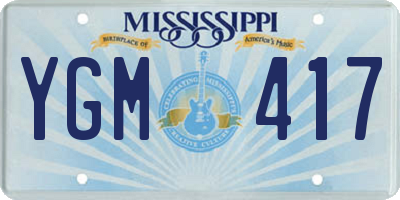 MS license plate YGM417