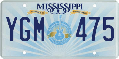 MS license plate YGM475