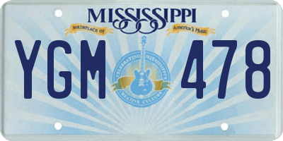 MS license plate YGM478