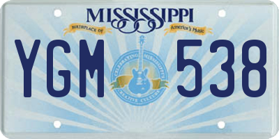 MS license plate YGM538