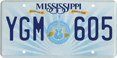 MS license plate YGM605