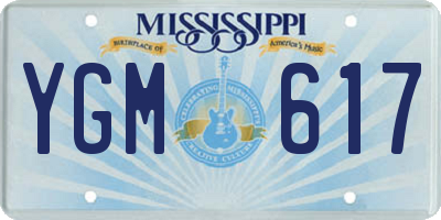 MS license plate YGM617
