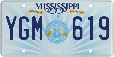 MS license plate YGM619