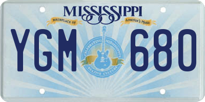 MS license plate YGM680