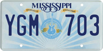 MS license plate YGM703