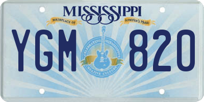 MS license plate YGM820
