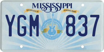 MS license plate YGM837