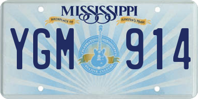 MS license plate YGM914