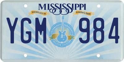MS license plate YGM984