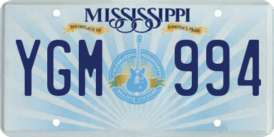 MS license plate YGM994