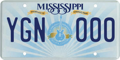 MS license plate YGN000