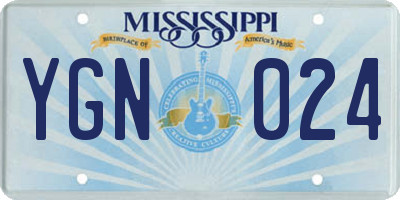 MS license plate YGN024
