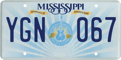MS license plate YGN067