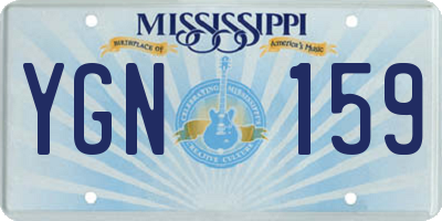 MS license plate YGN159